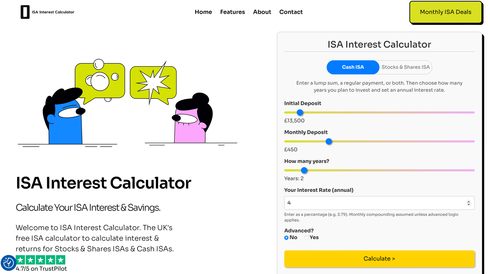 ISA Interest Calculator (isacalculator.co.uk) Homepage 