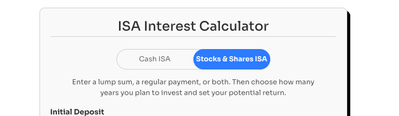 Stocks and Shares ISA Calculator Toggle